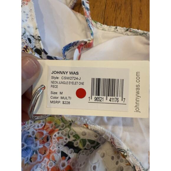 NWT Johnny Was Neon Jungle Eyelet One Piece Swimsuit Size Medium $228 - Picture 11 of 11